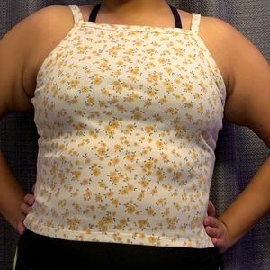 Yellow floral tank top